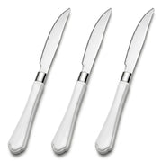 Glownary Empire 7.5 Inch Heavy Weight Plastic Knives, Silver with White Handle, Disposable Cutlery for Weddings and Events, 480 Count