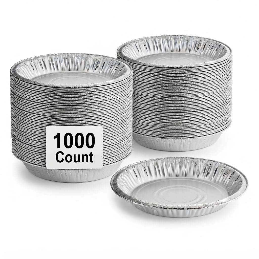 Disposable Aluminum Foil Pie Pan, 9 5/8" x 1 3/16" Deep, 45 Gauge, 500/Case