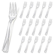 Glownary Clear Plastic Tasting Fork, 5 Inch, 500 Count, BPA Free, Recyclable, 3-Tine Design, for Appetizers and Events