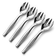 Glownary Heavy Weight Plastic Serving Fork, 10 Inch, Silver, 3 Prongs with Deep Bowl, Disposable, 72 Count