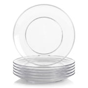 Glownary Coupe Clear Round Plastic Plates, 10 Inch, BPA Free, Recyclable, 120 Count, for Events and Weddings