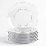Glownary Coupe Round Plastic Plates, 6 Inch Clear, BPA Free, 150 Count, for Events and Weddings