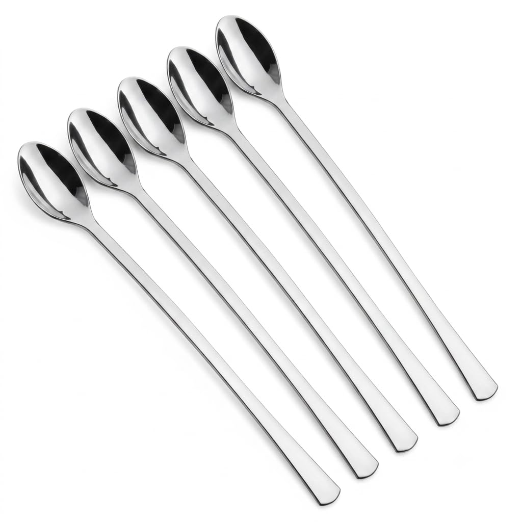 Glownary Silver Plastic Tasting Spoons, 6 Inch Length, Heavy Weight, Mini Style, BPA Free, 400 per Box