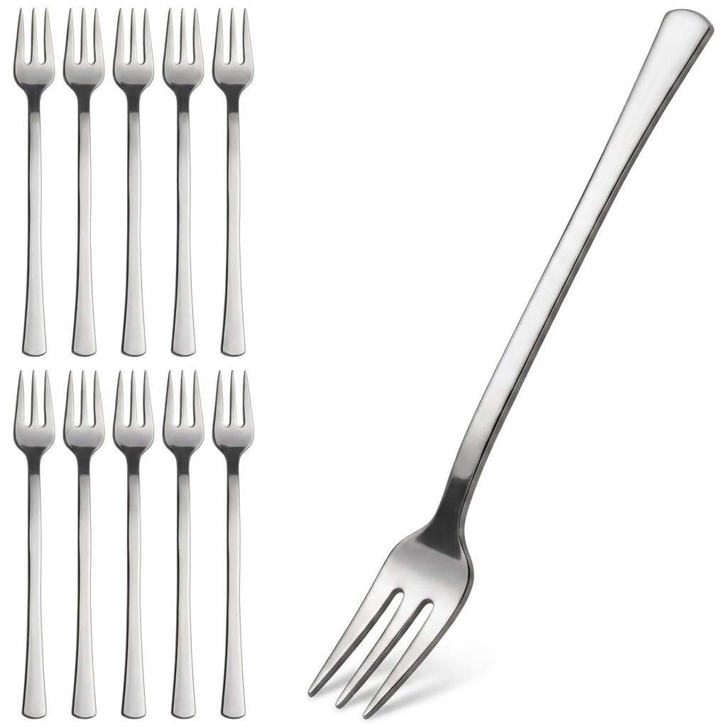Glownary Silver Plastic Tasting Fork, 6 Inch, Heavy Weight, BPA Free, Recyclable, 400 per Box