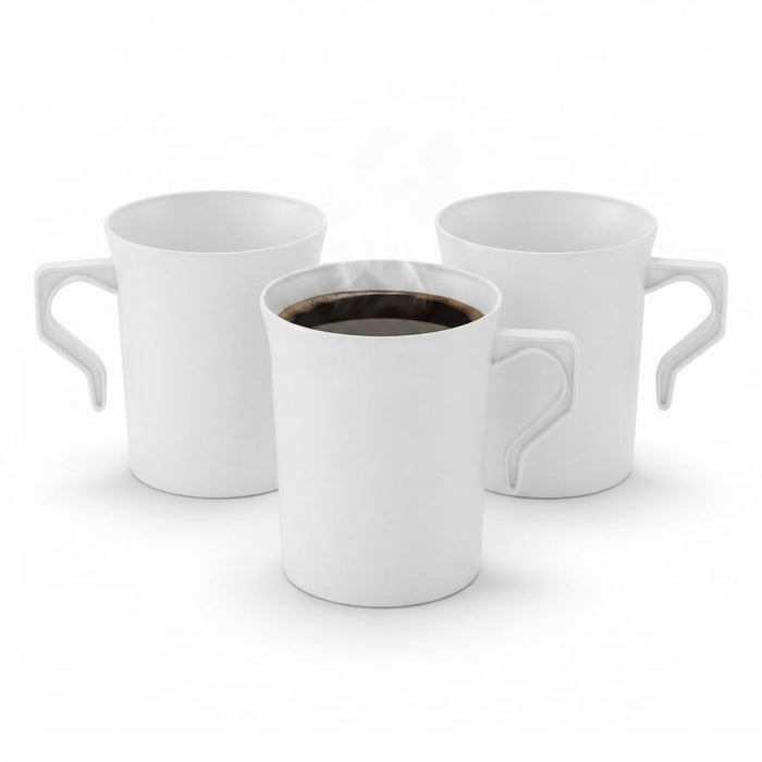 Glownary Plastic Coffee Mug, 8 oz, Ivory, Polystyrene, BPA Free, Recyclable, 192 Count Case