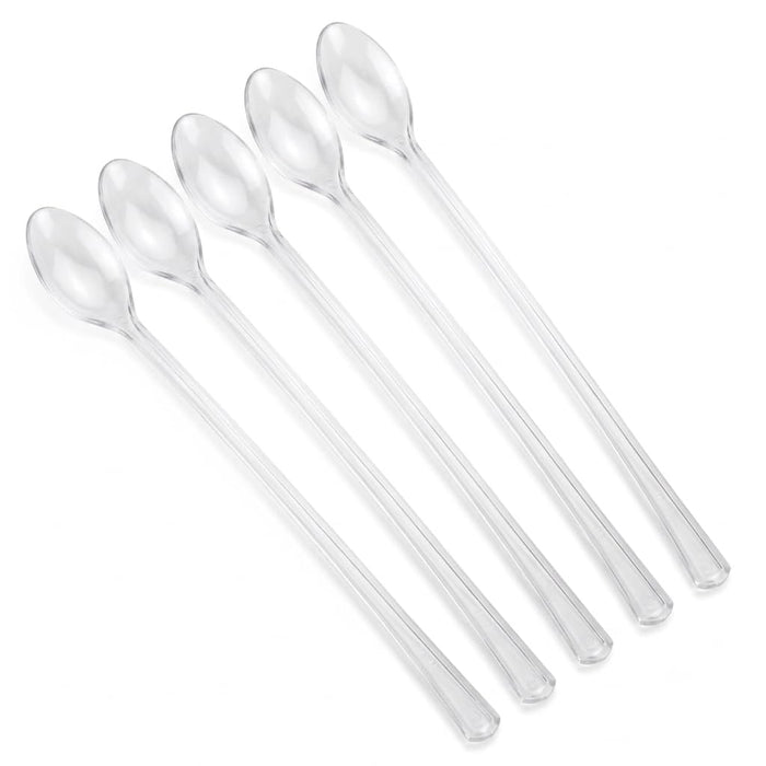 Glownary Clear Plastic Tasting Spoons, 6 Inch Length, Heavy Weight, BPA Free, Recyclable, 400 per Box for Sampling and Catering