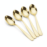Glownary Classic Heavy Weight Gold Plastic Soup Spoons, 5 7/8 Inches, Disposable, 400 Count per Case