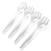 Glownary 10-Inch Clear Plastic Disposable Serving Fork, 3 Prongs, 72 Count Case for Catering, Events, Parties