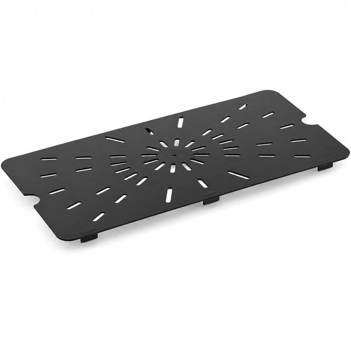 [6 Pack] Full Size Black Polycarbonate Drain Tray, NSF Listed, 17.75 x 9.875 Inches, Rectangle Shape, Dishwasher Safe, Temperature Range -40F to 212F