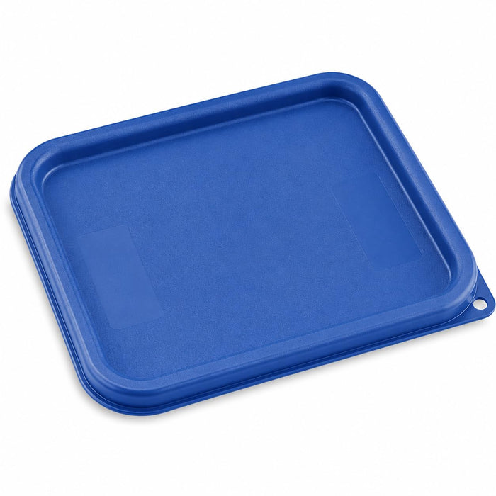 Square Polypropylene Food Storage Container Lid, Blue, 11.38 x 11.38 x 0.625 Inches, BPA Free, NSF Listed, 6-Pack for 12-22 Qt Containers