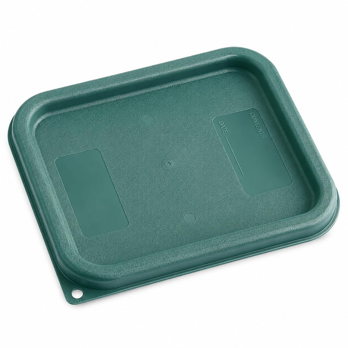 2 and 4 Qt Square Polypropylene Food Storage Container Lid, Green, BPA Free, NSF Listed, 7.5x7.5 Inch, 6-Pack
