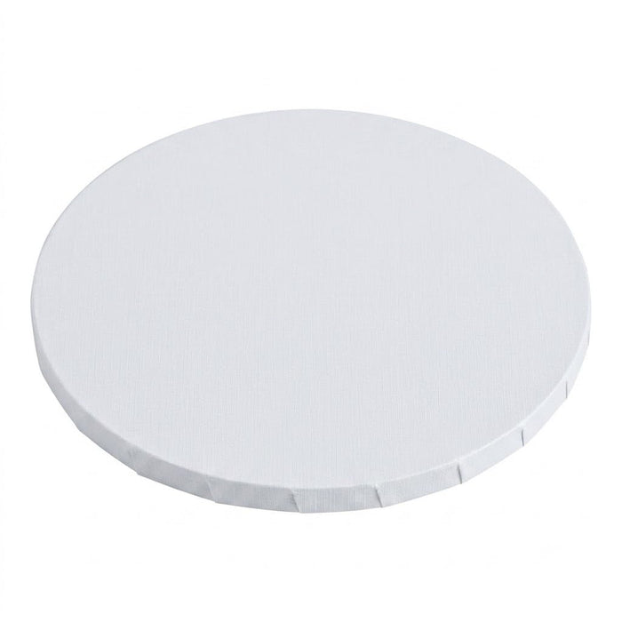 Round White Cake Drum, 12 Inch Diameter, 1/2 Inch Thick, Corrugated Cardboard, Grease-Resistant Surface, Foil-Wrapped, 12 Count