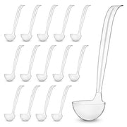 Glownary Clear Plastic Disposable Ladle, 3 oz Capacity, 9.25 Inch Handle, BPA Free, Round Bowl, for Punch, Beverages, Sauces, 48 per Case