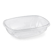 Glownary Square Serving Bowl, 48 oz Clear PET Plastic, 9x9x2.25 Inches, Stackable, BPA Free, Cold Food Use, 150 per Case