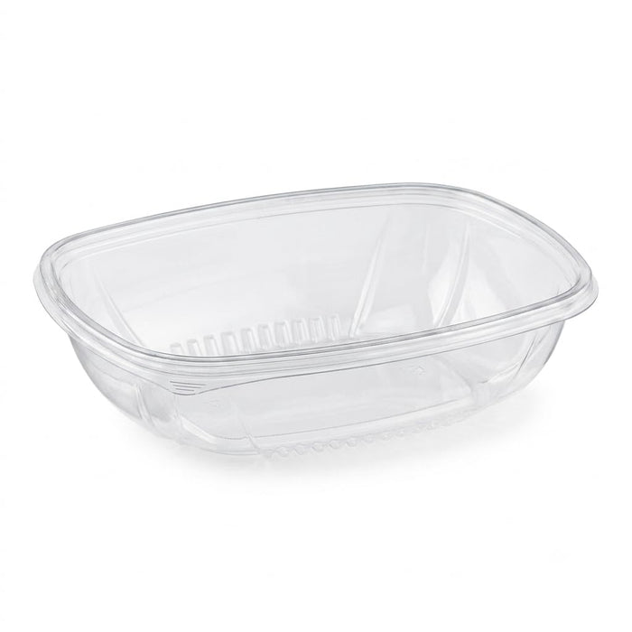 Glownary Square Serving Bowl, 48 oz Clear PET Plastic, 9x9x2.25 Inches, Stackable, BPA Free, Cold Food Use, 150 per Case