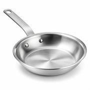 Glownary A3000 Series 7-Inch Aluminum Fry Pan, Silver, Natural Coating, Plated Handle, Commercial Grade, NSF Listed, Impact-Resistant, 13.7x7.5 Inches