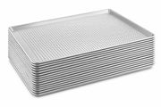 19-Gauge Full Size Aluminum Perforated Sheet Pan, Silver, Wire Rim, 18 x 26 Inch, Stackable, Oven Safe, 12 per Case