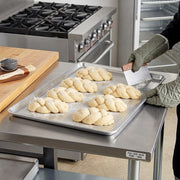 19-Gauge Full Size Aluminum Perforated Sheet Pan, Silver, Wire Rim, 18 x 26 Inch, Stackable, Oven Safe, 12 per Case view 2