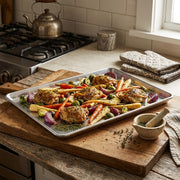 19-Gauge Full Size Aluminum Perforated Sheet Pan, Silver, Wire Rim, 18 x 26 Inch, Stackable, Oven Safe, 12 per Case view 4