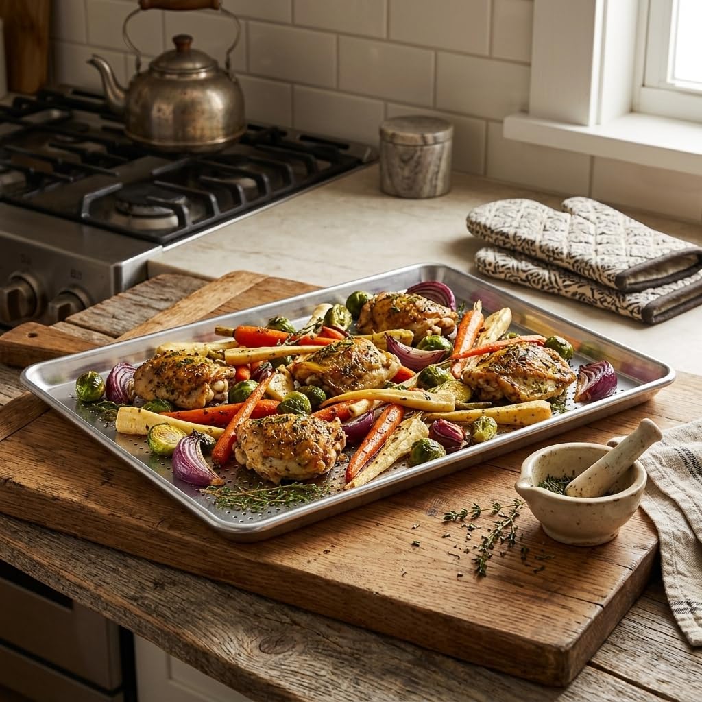 19-Gauge Full Size Aluminum Perforated Sheet Pan, Silver, Wire Rim, 18 x 26 Inch, Stackable, Oven Safe, 12 per Case view 4