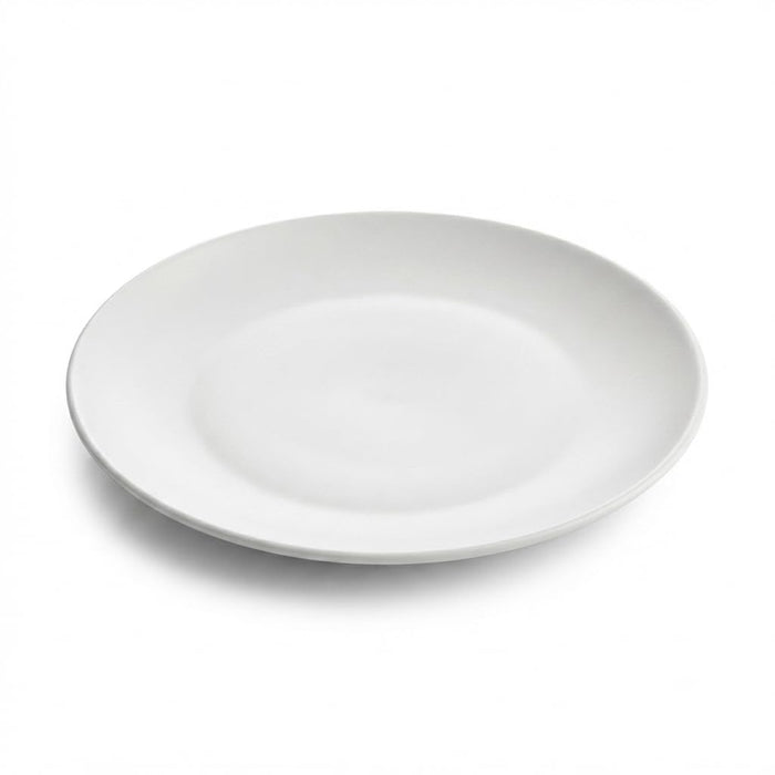 Glownary Coupe White Round Plastic Dinner Plates, 10 Inch, BPA Free, Disposable, for Events and Weddings, 12 Count