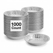 Glownary 6-Inch Medium Depth Aluminum Foil Pie Pans, Silver, Round, Oven Safe, Freezer Safe, 1000 Count Case