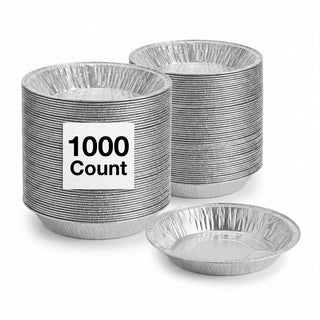 Glownary 6-Inch Medium Depth Aluminum Foil Pie Pans, Silver, Round, Oven Safe, Freezer Safe, 1000 Count Case