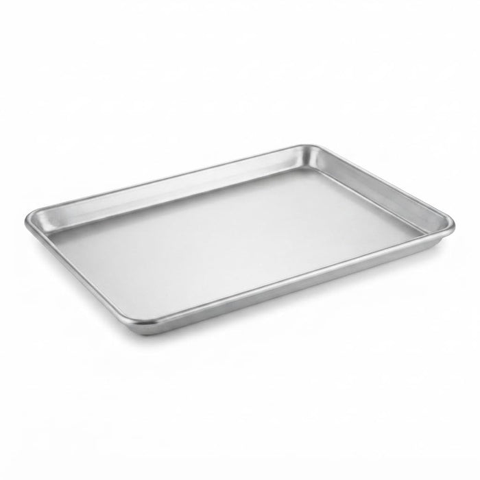 Heavy-Duty Aluminum Half Size Sheet Pan, 13 x 18 Inch, Silver Wire-Rim Bun Pan, 16 Gauge Commercial Grade for Baking and Broiling