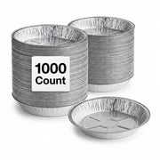 Glownary Disposable Aluminum Foil Pie Pans, 9 Inch x 1.25 Inch Extra Deep, Silver, Round with Curl Rim, 500 Count Case