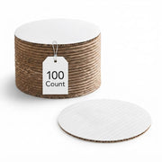Glownary White Corrugated Cake Circle, 12 Inch, Grease-Resistant, Heavy-Duty Cardboard, Freezer Safe, 100 Count