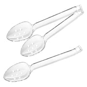 Glownary Clear Plastic Slotted Serving Spoon, 12 Inch, Disposable, 72 Count per Case