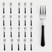 Glownary Empire Heavy Weight Plastic Fork, 7 Inch, Black Handle, 20 Pack, Disposable Silverware for Parties and Events