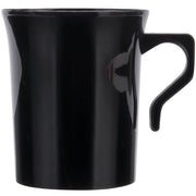 Glownary Black Plastic Coffee Mug, 8 oz, Polystyrene, BPA Free, Recyclable, 8 Pack