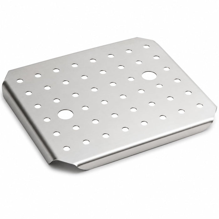 Glownary 2/3 Size Steam Table Pan False Bottom, Stainless Steel, 11.4x9.8 Inch, Rectangle, Perforated Design with Drain Holes, NSF Listed, Dishwasher Safe