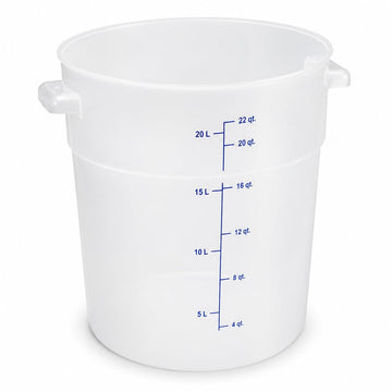 Glownary 22 Qt Round Food Storage Container, Translucent Polypropylene, Stackable with Handles, NSF Listed, BPA Free, 14.9 Inch Height