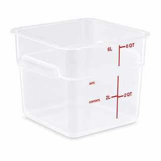 Glownary 6 Qt Square Food Storage Container, Translucent Polypropylene, BPA Free, NSF Listed, Stackable, 8.75x8.75x7.31 Inches, Made in America