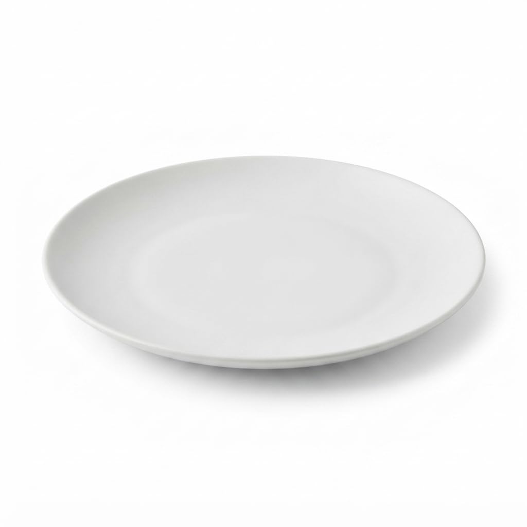 Glownary Coupe White Round Plastic Plates, 6 Inch, BPA Free, Disposable, for Events and Weddings, 15 Count
