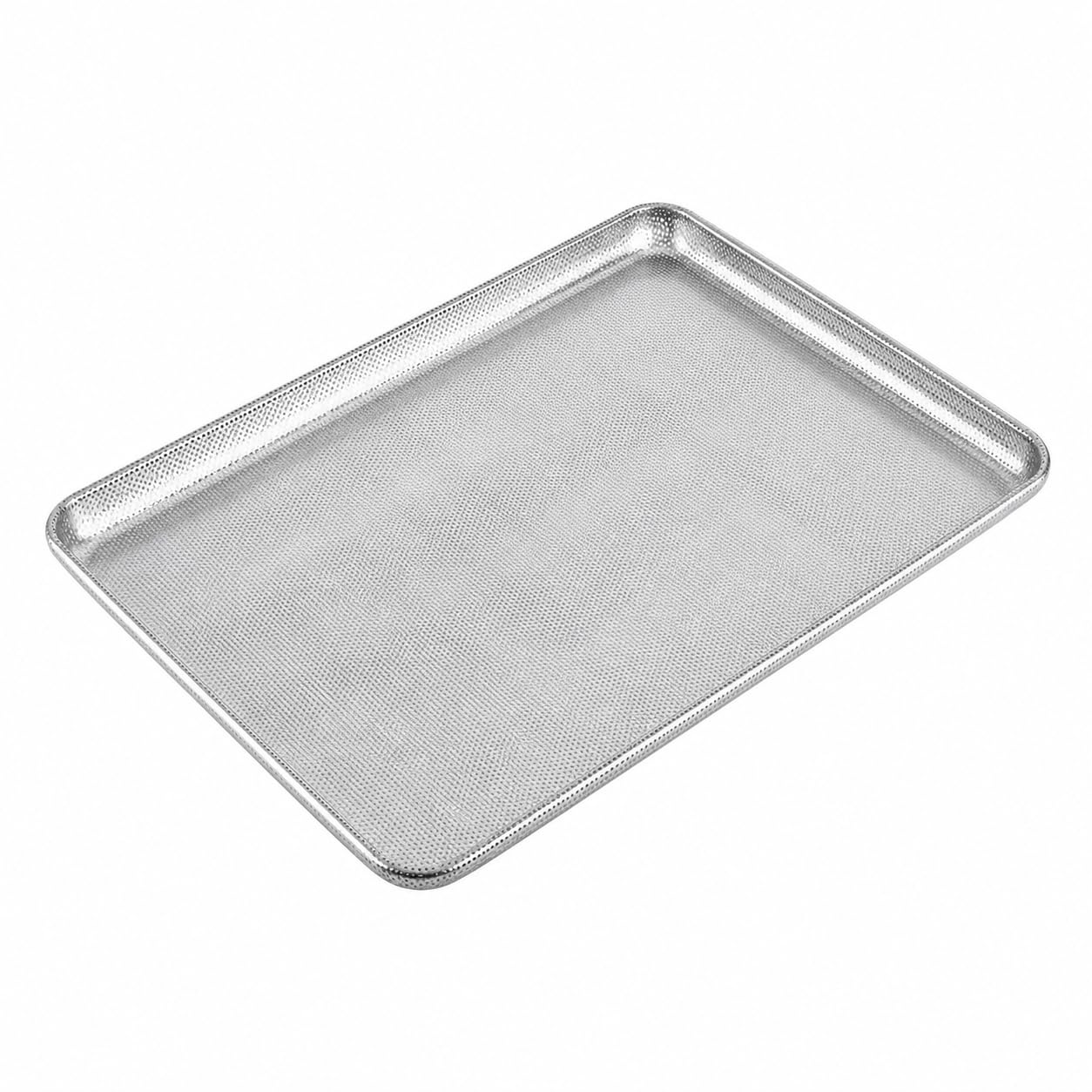 Professional Perforated Aluminum Sheet Pan, 18x26 Inch Full Size, Heavy-Duty 16 Gauge with Wire Rim, Non-Stick Silicone Glazed for Baking