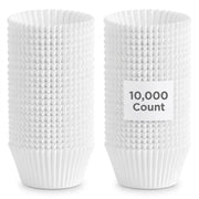 White Fluted Paper Baking Cups, Standard 2 oz Size, Oven Safe to 450F, Microwave and Freezer Safe, 10000 Count