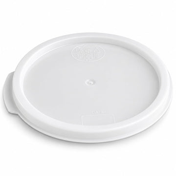 [12 PACK] Round Polypropylene Food Storage Container Lid, White, 2 and 4 Qt, Double-Sealing, NSF Listed, BPA Free, Dishwasher Safe, 7 3/4 Inch Diameter