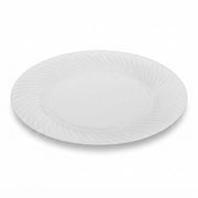 Glownary Wave 6-Inch White Plastic Plates, Round Polystyrene, Scalloped Edge, BPA Free, for Events and Weddings, 18 Count