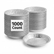 Glownary Disposable Aluminum Foil Pie Pan, 7 15/16" x 1 1/8" Deep, 45 Gauge, Star Base Design Bake Pan, 1000 Count Case