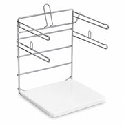 Standard Chrome T-Shirt Bag Rack, Silver Plastic Stand, 12 x 12 x 15.5 Inches, Hanging Hole Feature