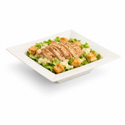 Glownary Square Plastic Bowl, 12 oz, Bone Ivory, Wide Rim, BPA Free, Recyclable Polystyrene, 120 Count