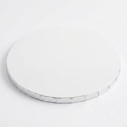 16 Inch Round White Cake Drum, 1/2 Inch Thick Corrugated Cardboard, Grease-Resistant, Double Wall, Embossed, 12 per Case