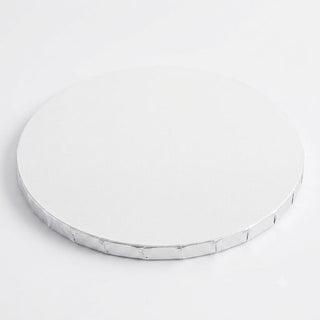 16 Inch Round White Cake Drum, 1/2 Inch Thick Corrugated Cardboard, Grease-Resistant, Double Wall, Embossed, 12 per Case