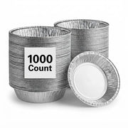 Glownary Extra Deep Aluminum Foil Pie Pan Silver, 45 Gauge, Round, Freezer and Oven Safe, 1000 Count Case