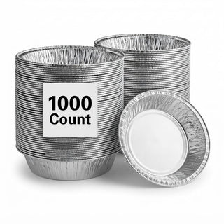 Glownary Extra Deep Aluminum Foil Pie Pan Silver, 45 Gauge, Round, Freezer and Oven Safe, 1000 Count Case