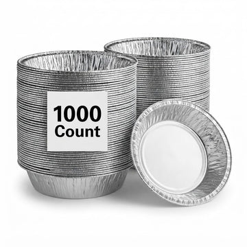 Glownary Extra Deep Aluminum Foil Pie Pan Silver, 45 Gauge, Round, Freezer and Oven Safe, 1000 Count Case