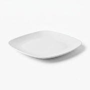 Glownary Square Plastic Dinner Plates, 10 Inch White Coupe, BPA-Free Disposable, 10 Count, for Events and Weddings